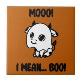 Halloween koe spook tegeltje fliese