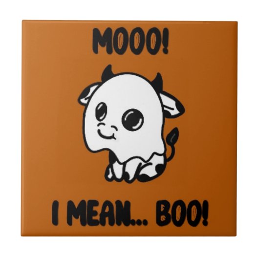 Halloween koe spook tegeltje fliese (Vorderseite)