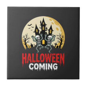 Halloween Kommende Tanzende Skelette Verzaubertes Fliese