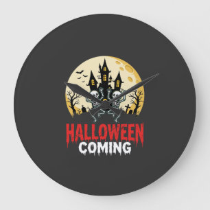 Halloween Kommende Tanzskelette Verzaubertes Schlo Große Wanduhr