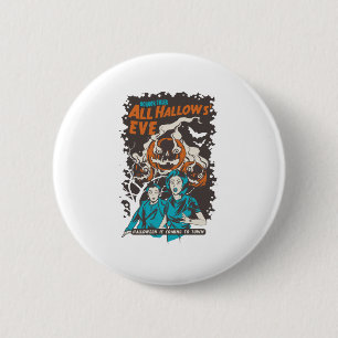 Halloween kommt drei Beängstigende Kürbislaterne Button