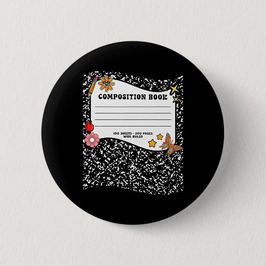 Halloween-Kompositionen-Notebook-Funny-Lehrer Button (Vorderseite)