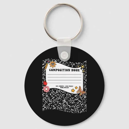 Halloween-Kompositionen-Notebook-Funny-Lehrer Schlüsselanhänger (Vorderseite)
