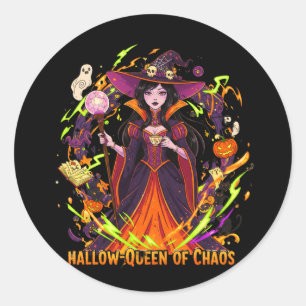 Halloween-Königin des Chaos Runder Aufkleber