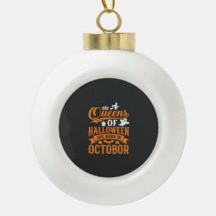Halloween Königinnen im Oktober geboren Vintage-Ty Keramik Kugel-Ornament