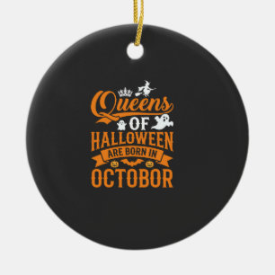 Halloween Königinnen im Oktober geboren Vintage-Ty Keramik Ornament