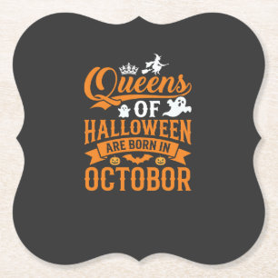 Halloween Königinnen im Oktober geboren Vintage-Ty Untersetzer