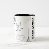 Halloween Kontur Name Spooky Zweifarbige Tasse (Mittel)