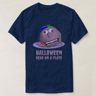 Halloween Kopf auf einem Teller mit Text Johnny T- T-Shirt