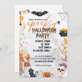HALLOWEEN KOSTEN PARTY/TRICK ODER BEHANDLUNG EINLADUNG (Vorne/Hinten)