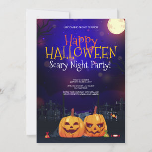 Halloween-Kostenparty, Halloween-Nacht-Terror Einladung