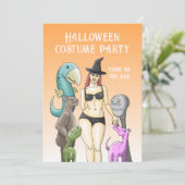 Halloween-Kostenüm Party Einladung (Stehend Vorderseite)
