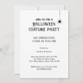 Halloween-Kostenüm Party Einladung (Rückseite)