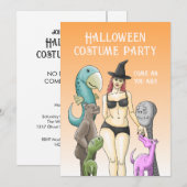 Halloween-Kostenüm Party Einladung (Vorne/Hinten)