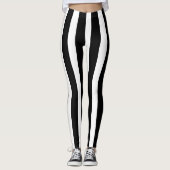 Halloween-Kostüm aus schwarzem und weißem vertikal Leggings (Vorderseite)