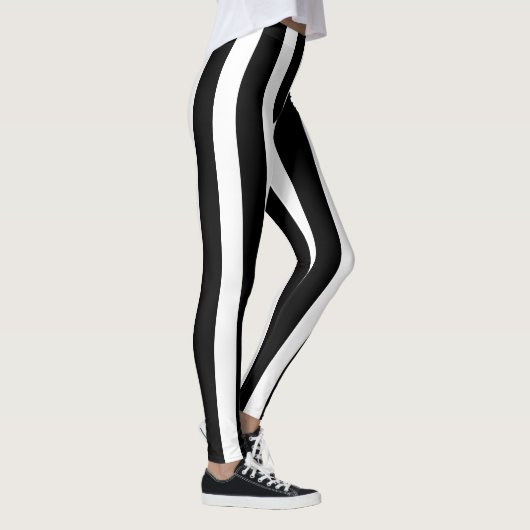 Halloween-Kostüm aus schwarzem und weißem vertikal Leggings (Rechts)