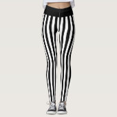 Halloween-Kostüm aus schwarzem und weißem vertikal Leggings (Vorderseite)