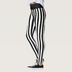 Halloween-Kostüm aus schwarzem und weißem vertikal Leggings