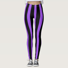Halloween-Kostüm aus schwarzen und Lila vertikalen Leggings