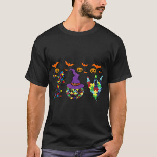 Halloween Kostüm Autism Awareness Pumpkin Witch P T-Shirt