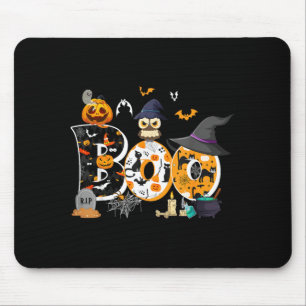Halloween-Kostüm Boo Eule Hexenhut Spinne Kürbis Mousepad