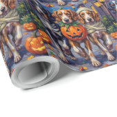 Halloween-Kostüm des englischen Setters Geschenkpapier (Rolleneckpunkt)