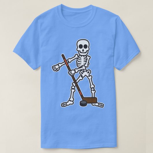 Halloween-Kostüm des Skeleton Hockey-Spielers T-Shirt (Design vorne)