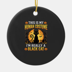 Halloween-Kostüm für Menschen Schwarze Katzen Frie Keramik Ornament