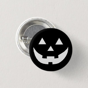 Halloween-Kostüm für Schwarz-weiße Kürbislater Button