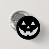 Halloween-Kostüm für Schwarz-weiße Kürbislaterne Button (Vorne & Hinten)