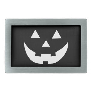 Halloween-Kostüm für Schwarz-weiße Kürbislaterne Rechteckige Gürtelschnalle