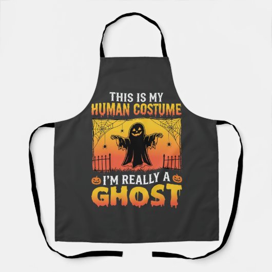 Halloween-Kostüm Geist Vintage Schürze (Vorderseite)
