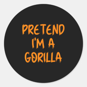 Halloween Kostüm: Ich bin ein Gorilla Faules Kind Runder Aufkleber