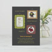 Halloween-Kostüm-Kindergeburtstag-Party Einladung (Stehend Vorderseite)