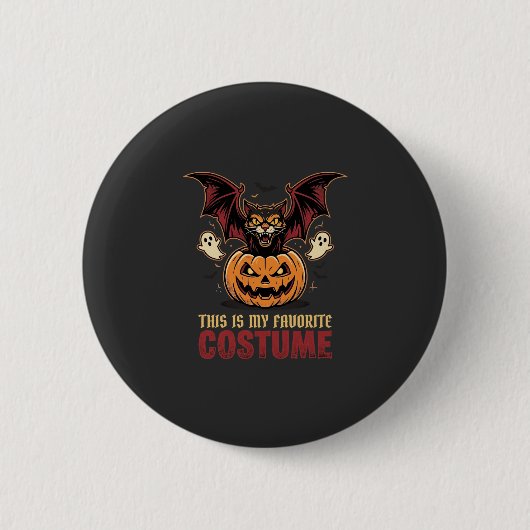 Halloween-Kostüm Monster-Kürbis Gothic-Vektor De Button (Vorderseite)