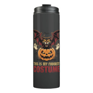 Halloween-Kostüm Monster-Kürbis Gothic-Vektor De Thermosbecher