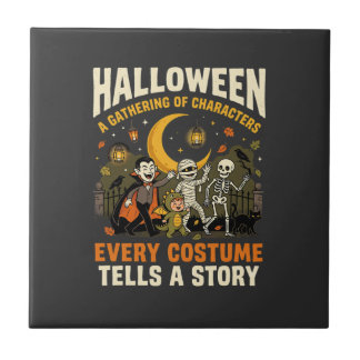 Halloween-Kostüm-Nacht-Abenteuer Fliese