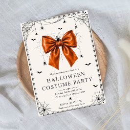 Halloween-Kostüm Orange-Bogen-Einladungsvorlage Einladung
