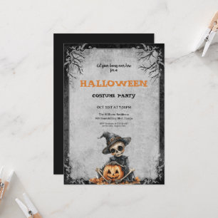 Halloween Kostüm Party Beängstigende Skelette und Einladung
