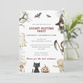 Halloween Kostüm Party Einladung (Stehend Vorderseite)