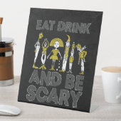 Halloween Kostüm Party Essensgetränke Beängstigend Sockelschild (In Situ)