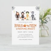 Halloween Kostüm Party Spooky Kinder Einladung (Stehend Vorderseite)