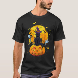 Halloween-Kostüm schwarze Katze gruselig Fledermau T-Shirt