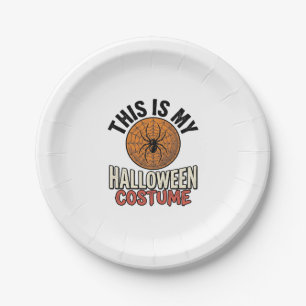 Halloween-Kostüm Spinnennetz Vintage-Shirt-Design_ Pappteller