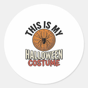 Halloween-Kostüm Spinnennetz Vintage-Shirt-Design_ Runder Aufkleber