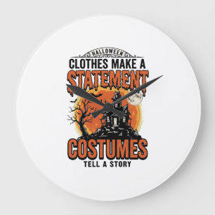 Halloween-Kostüm Statement Vintage Vector Shirt_1 Große Wanduhr
