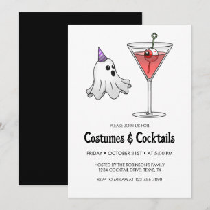 Halloween-Kostüm- und Cocktailparty Einladung