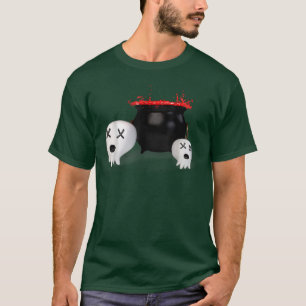 Halloween-Kostüm, weißer Geist und Blutschüssel T-Shirt