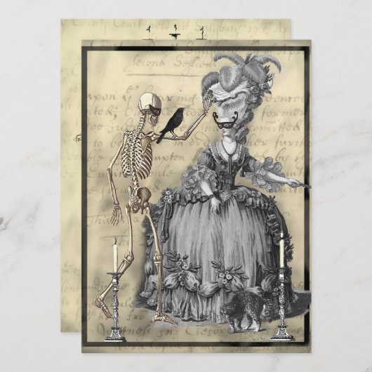 Halloween-Kostümball Einladung (Vorne/Hinten)