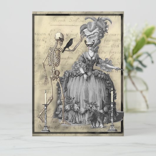 Halloween-Kostümball Einladung (Stehend Vorderseite)